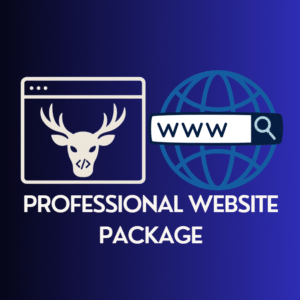Premium eCommerce and booking website package icon – browser, moose logo, globe