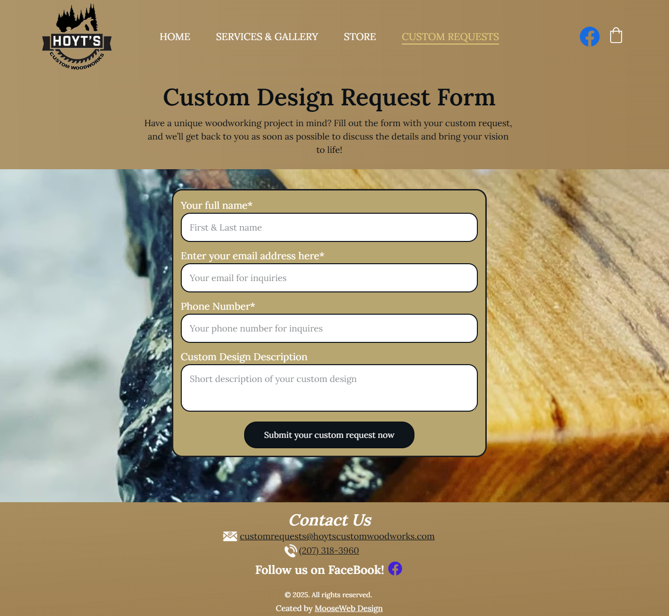 Hoyt's Custom Woodworks Custom Form