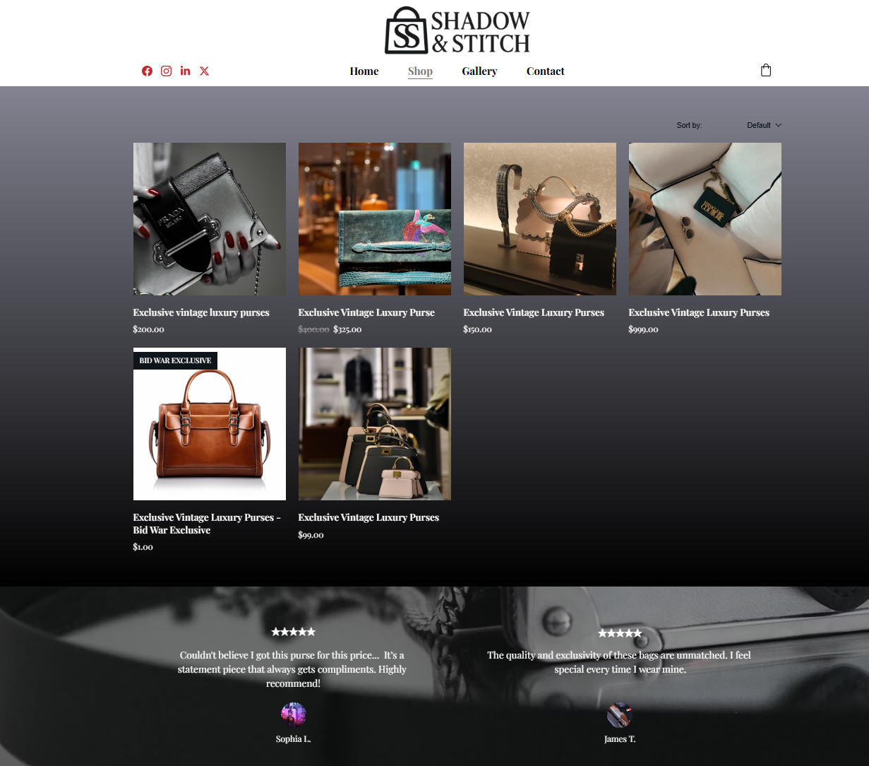 Shadow & Stitch Store Page
