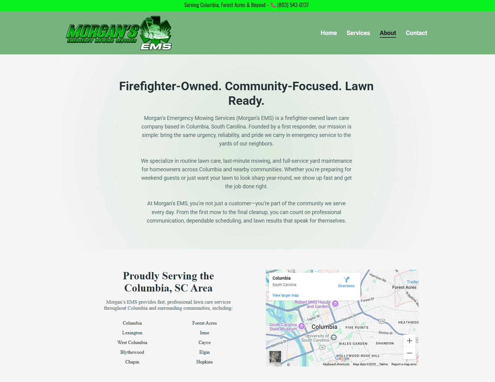 Morgan's EMS About Page – Firefighter-Owned Business