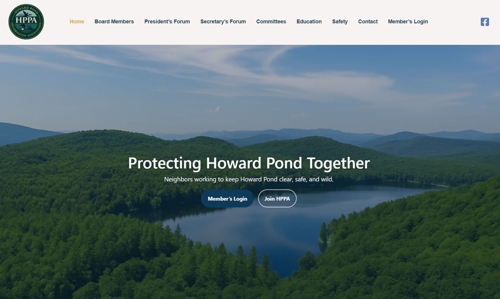 Howard Pond Preservation Association desktop screenshot