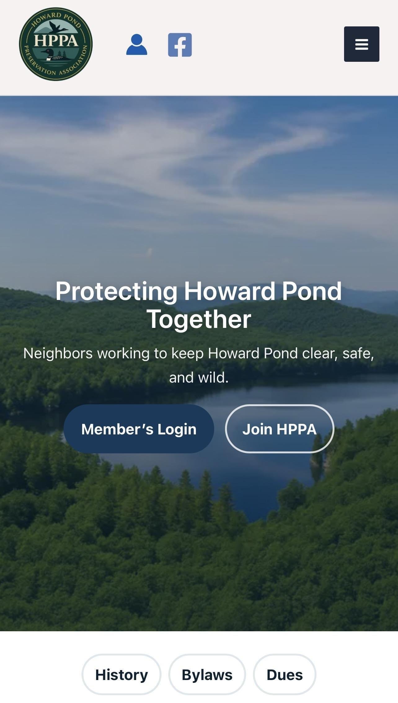 Howard Pond Preservation Association mobile screenshot