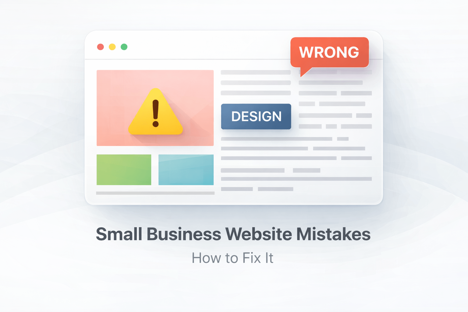 Small business website mistakes overview showing structure, performance, and SEO foundations